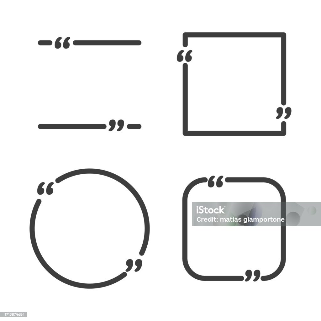 Simple Quotation Frames Quote Frame With Quotation Marks Speech Citation Stock Illustration ...