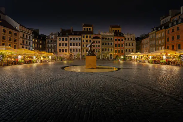 Photo of Old Town Market Place, Warsaw lifestyle time lapse at night