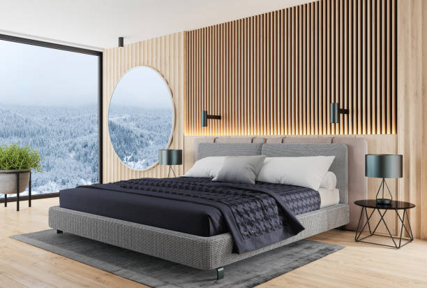 istock Modern japandi-style bedroom 1713901943
