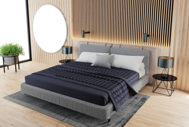 istock Modern japandi-style bedroom 1713901951