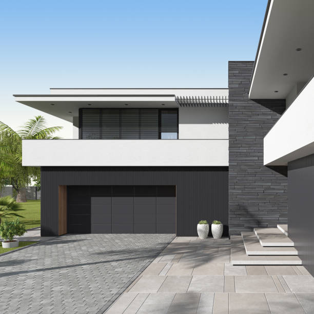 istock Modern Luxurious Villa with garden. 1713914873