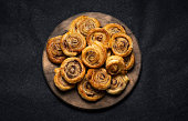 Freshly baked traditional sweet cinnamon rolls