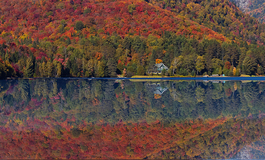 Autumn reflexion in Mont Tremblant National Park, Quebec, Canada