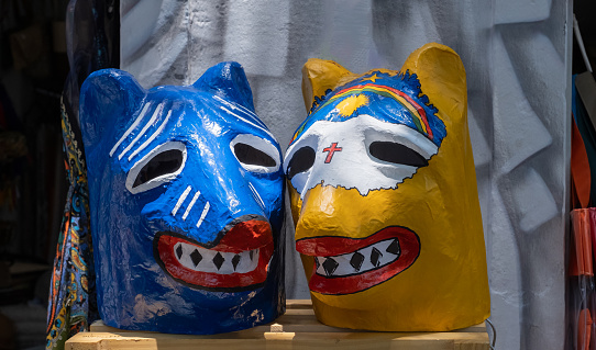 Olinda, Pernambuco, Brazil:Carnival mask on sale in Olinda