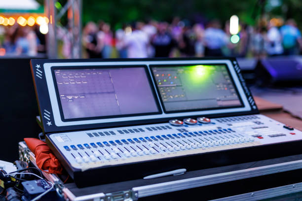 istock Audio management console mixer at the event party. 1714008752