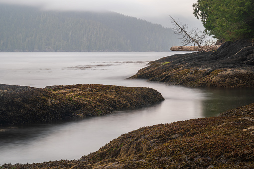 Long exposure of the inlet in Mill Bay, Port Renfrew, BC.