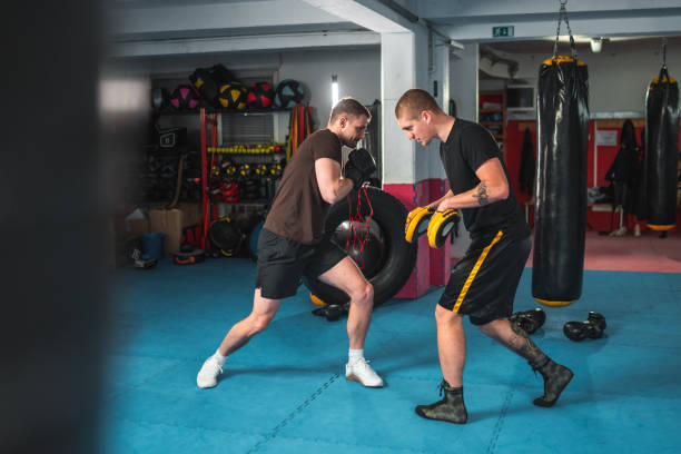 istock Caucasian Male Boxer Working Hard 1714038075