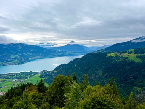 Beautiful View of Interlaken from Harder Kulm, Switzerland