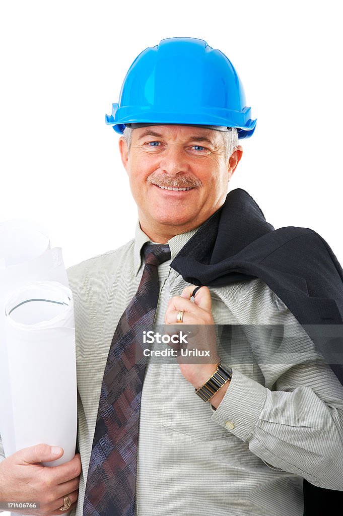 Sênior Trabalhador de Construção - Foto de stock de Adulto royalty-free
