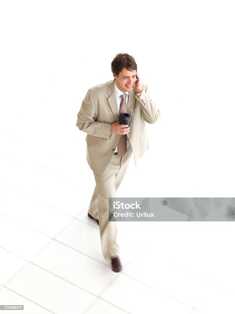 Hombre de negocios hablando por teléfono móvil, largo, A. - Foto de stock de Adulto libre de derechos