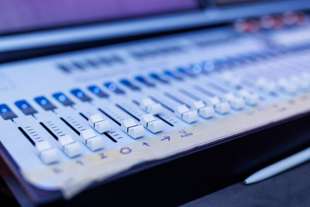 istock Audio management console mixer at the event party. 1714115845
