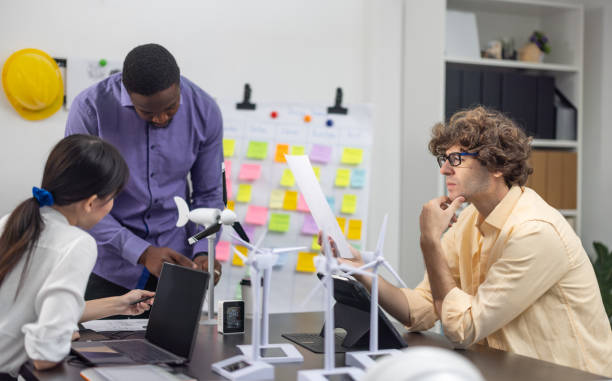 istock Startup team creates portable wind turbine prototype, matching user demand aim for investor funding 1714127580