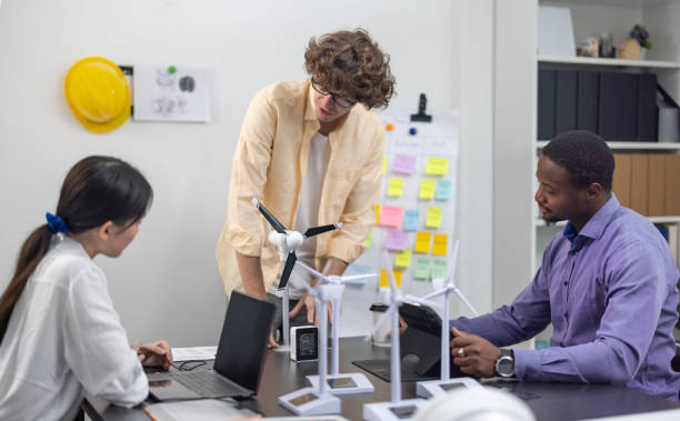 istock Startup team creates portable wind turbine prototype, matching user demand aim for investor funding 1714130191