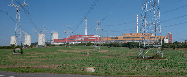 Nuclear power plant. Nuclear power station. Cooling towers. Mochovce. Slovakia.