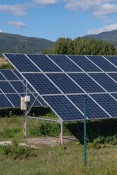 istock Solar power plant. Solar photovoltaic panels. Solar power generation system. 1714174276