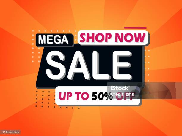 Sale Inage Mega Sale Banner Stock Illustration - Download Image Now - Giving ...