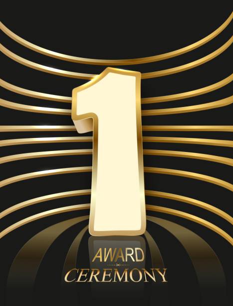 istock 1 year Celebration Golden Award Graphics Background. Luxury Premium Corporate Abstract Design Template Banner Certificate. 1714370052
