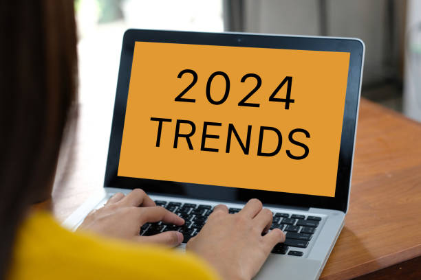 istock 2024 trends on laptop computer screen background, business plan and technology concept 1714402271