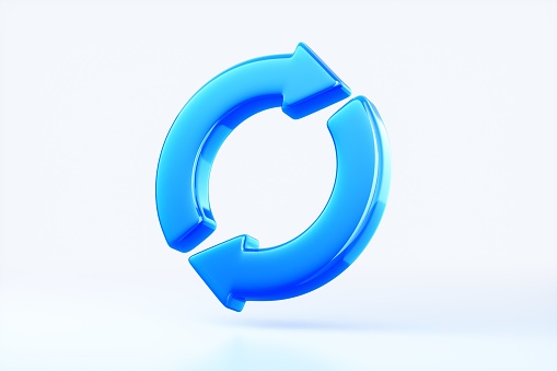 3D rendering blue transparent icon