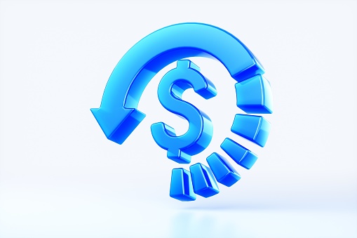 3D rendering blue transparent icon