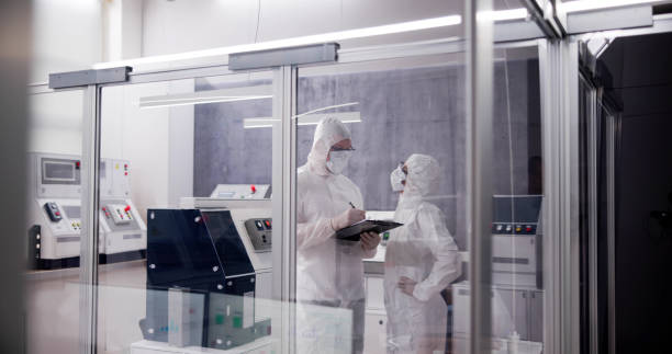 istock Factory Clean Room Laboratory. Industrial Engineer 1714483127