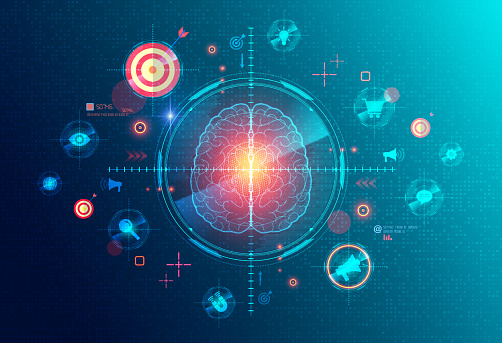 Neuromarketing - Artificial Intelligence Applied to Marketing - Area of Marketing Communication that Applies Neuropsychology and Neuroscience to Market Research - Conceptual Illustration