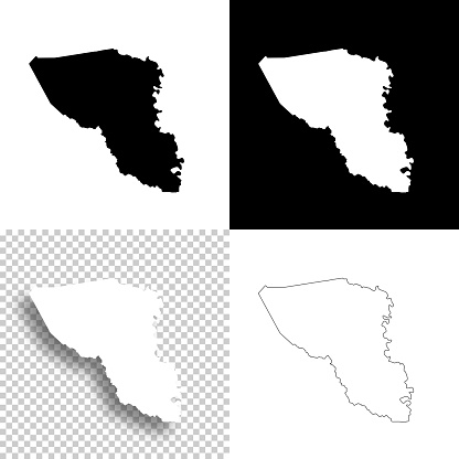 Map of Austin County - Texas, for your own design. Four maps with editable stroke included in the bundle: - One black map on a white background. - One blank map on a black background. - One white map with shadow on a blank background (for easy change background or texture). - One line map with only a thin black outline (in a line art style). The layers are named to facilitate your customization. Vector Illustration (EPS file, well layered and grouped). Easy to edit, manipulate, resize or colorize. Vector and Jpeg file of different sizes.