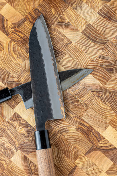 istock Japanese premium knives released.Damascus steel pattern.Background with a pattern of Damascus steel. 1714501193