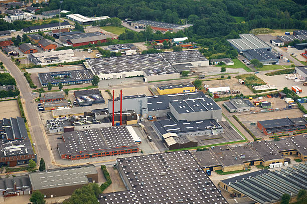 Aerial view of a industry zone stock photo