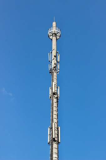 The top of a cell phone tower.