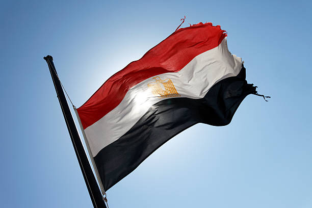 Egyptian Flag at Half-Mast Egyptian Flag at Half-Mast. egyptian flag stock pictures, royalty-free photos & images