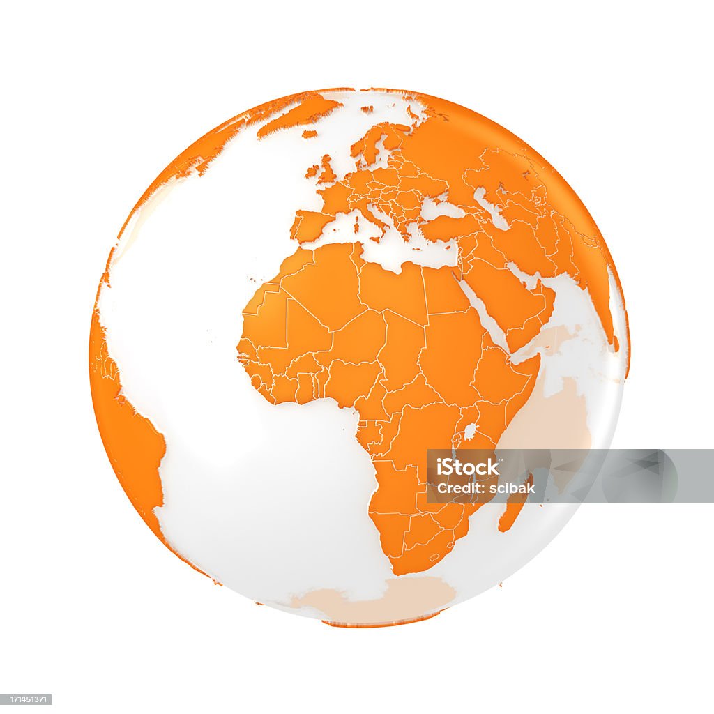 Terra globe arancione - Foto stock royalty-free di Africa