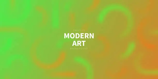 Vector illustration of Abstract blurred design with geometric shapes - Trendy Green Gradient