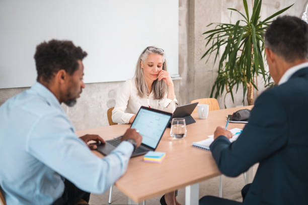 istock Efficient Office Meeting with Diverse Business People Using Laptop and Digital Tablet 1714543159
