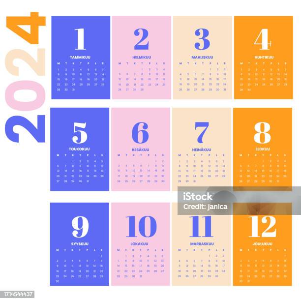 Calendar 2025 A4 Size Finland Stock Illustration Download Image Now
