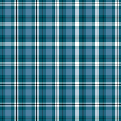 Seamless pattern in discreet green, turquoise and dark blue colors for plaid, fabric, textile, clothes, tablecloth and other things