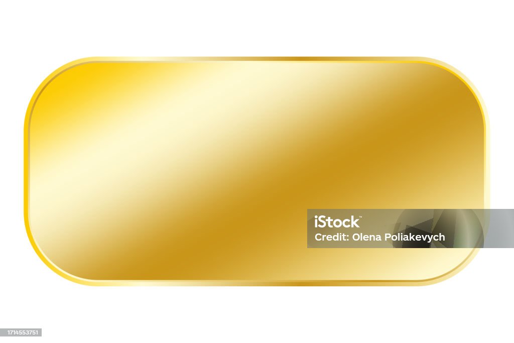 Ilustración de Botón Rectangular Dorado Con Marco Ilustración Vectorial ...