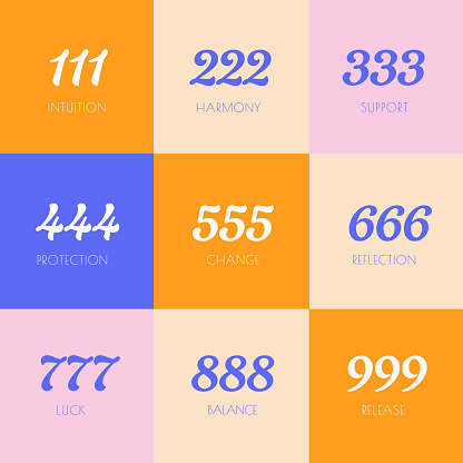 Angel numbers square vector