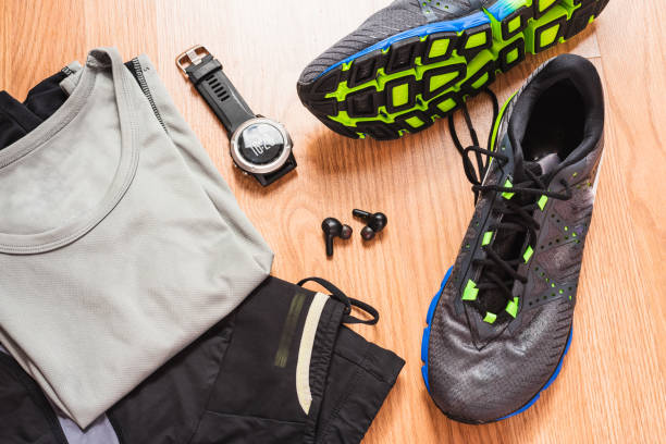 istock Accessories for running with wireless earbuds with an ultra trail gps watch. 1714561468