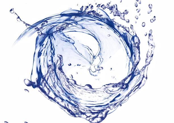istock Abstract blue splashes swirling on white background 1714573081