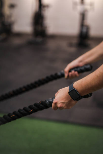 istock Young Man With A Smart Watch On His Wrist Is Doing gym 1714577555