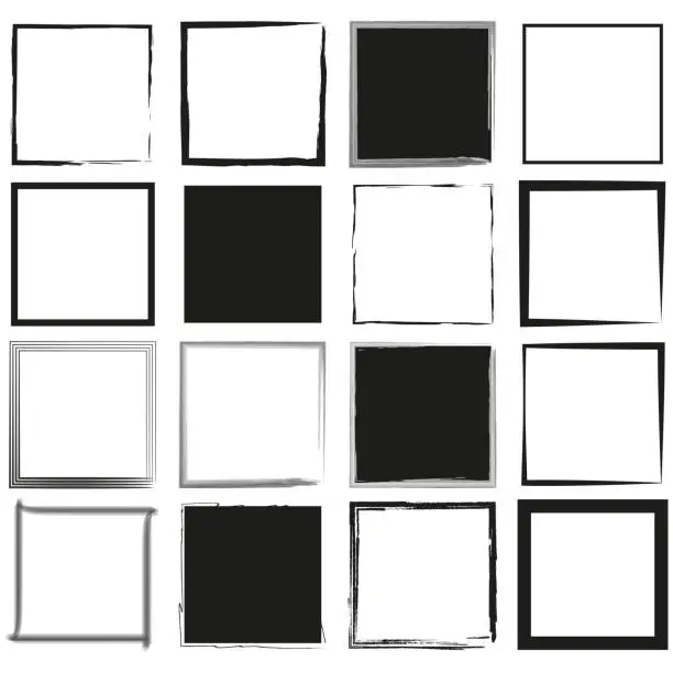 Vector illustration of Handdrawn square frame. Vector illustration. EPS 10.