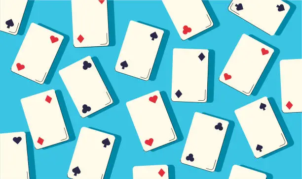 Vector illustration of casino playing cards background. vector illustration