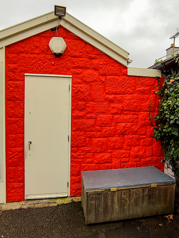 small hut wall at coast of loch lomond of balloch glasgow scotland england UK