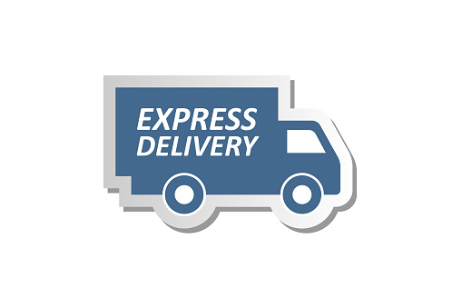 fast delivery service car, express shipping truck