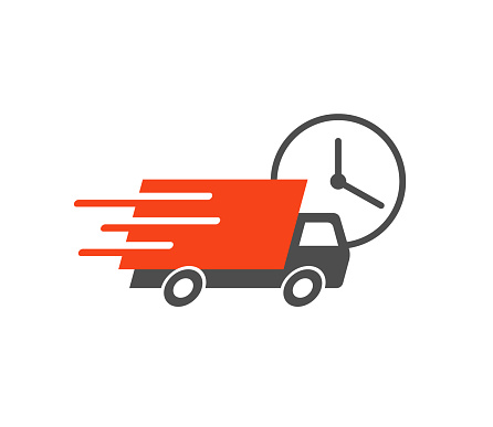 fast delivery service car, express shipping truck