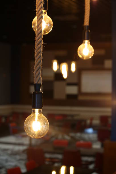 istock Rustic yellow lamps in luxury venue 1714653773