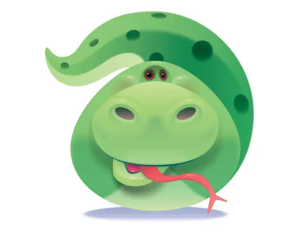 Vector illustration of funny snake head icon