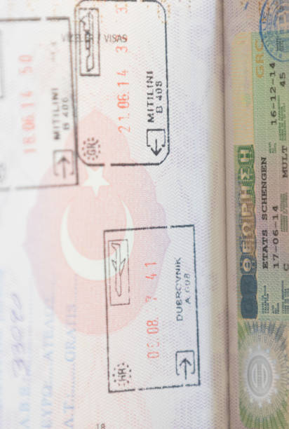 istock Turkish passport with Schengen area stamps. 1714701378