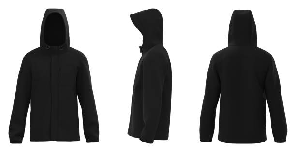istock Men’s hooded raincoat jacket. isolated 1714705288